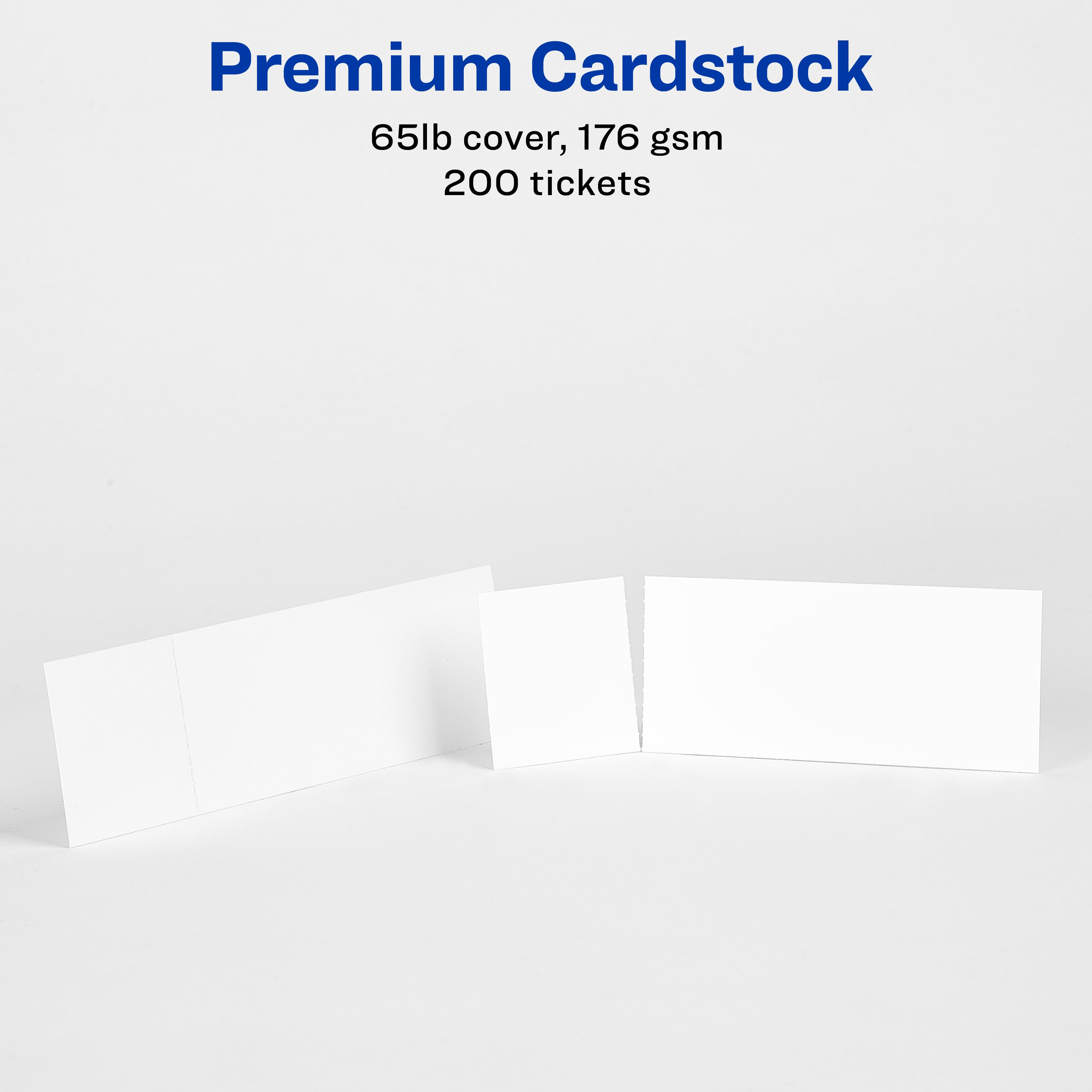 チケットセットNo2 Tickets with Tear-Away Stubs, Matte White 16154 | Avery